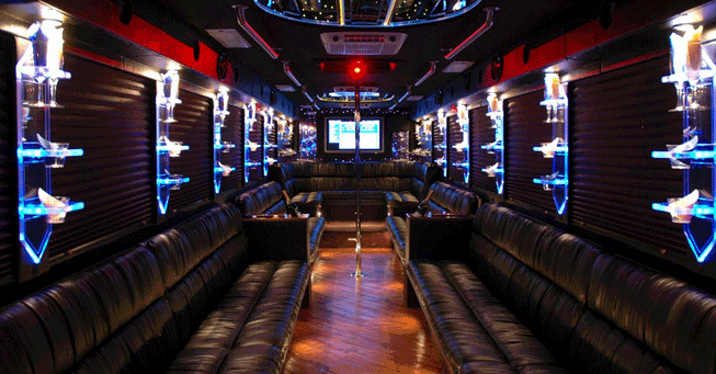 Concord 40 Passenger Party Bus Interior